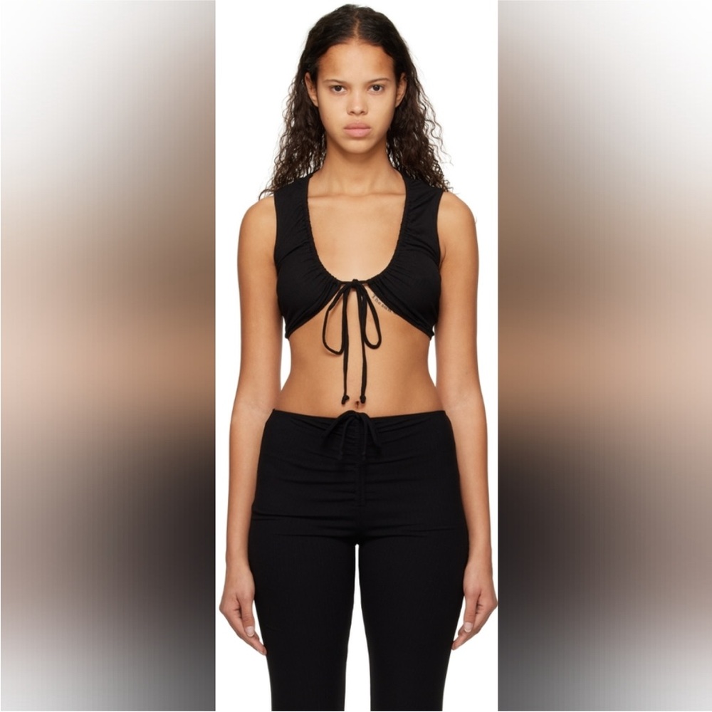 SKIMS Soft Lounge Tie Front Super Crop Top Ribbed in size M